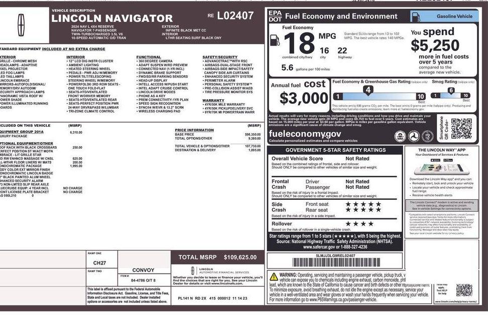 LINCOLN NAVIGATOR L 2024 5LMJJ3LG9REL02407 image